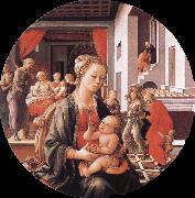 Filippino Lippi Virgin with the Child and Scenes from the Life of St Anne Sweden oil painting artist
